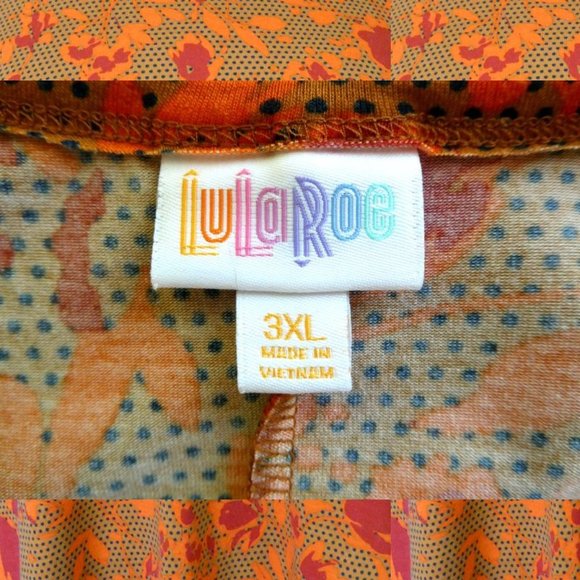 LulaRoe Orange Red Floral Hi Lo Dress 3XL - Picture 7 of 8
